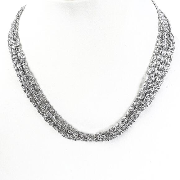 Sarah Coventry Silvery Cascade Multi Strand Necklace 18" Original Box Vintage - Picture 2 of 13